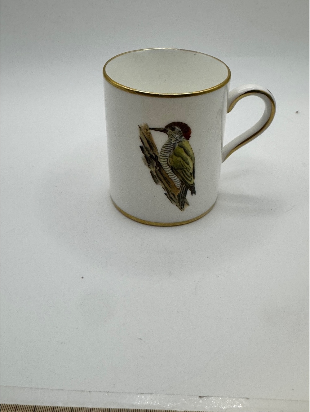 Vintage Hammersley Fine Banded Woodpecker Bone China Mug with Gold Trim